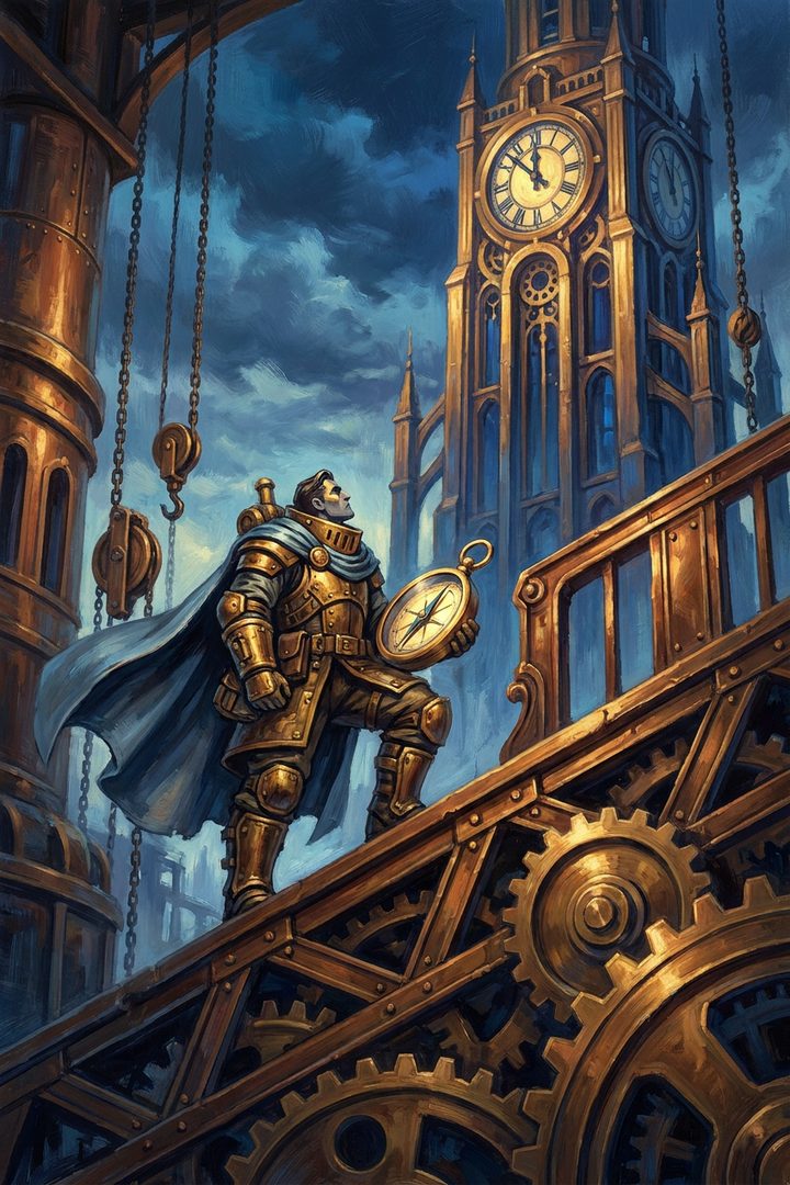The Rising Floor: an original painted scene, an illustrated scene
