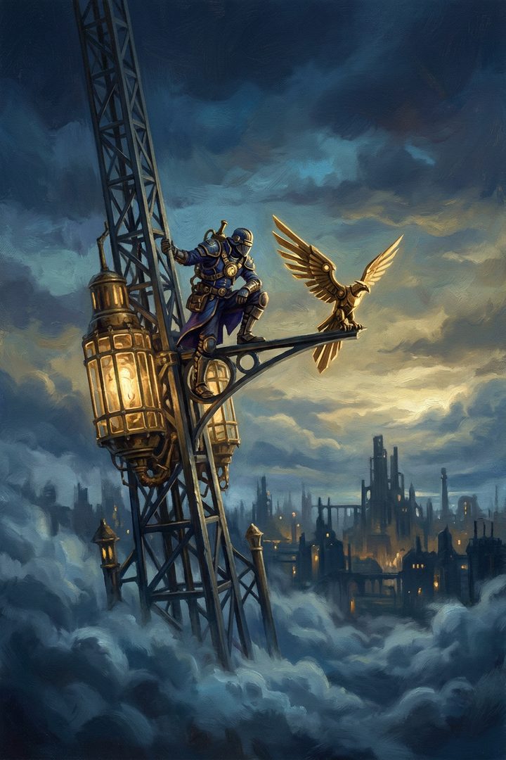 Thin Air: an original painted scene, an illustrated scene