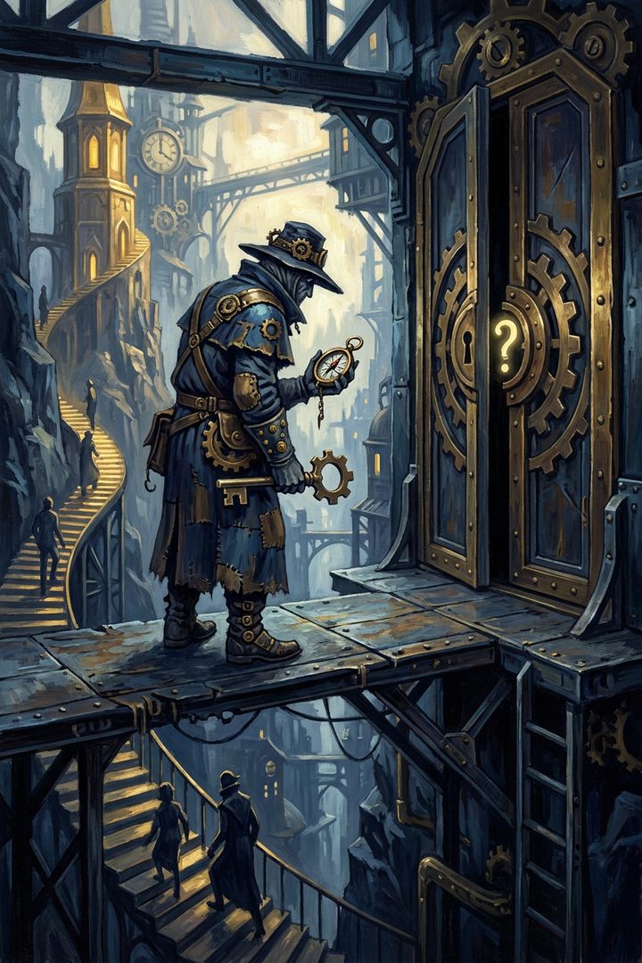 The Passed Over: an original painted scene, an illustrated scene