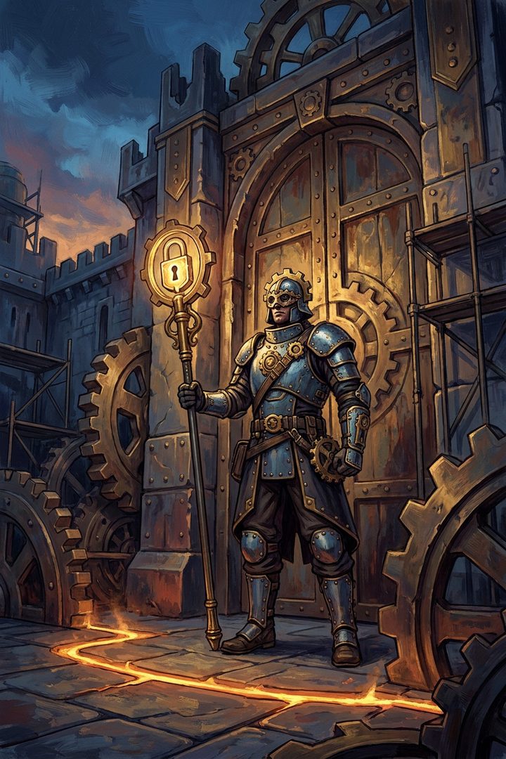 The Kept Boundary: an original painted scene, an illustrated scene