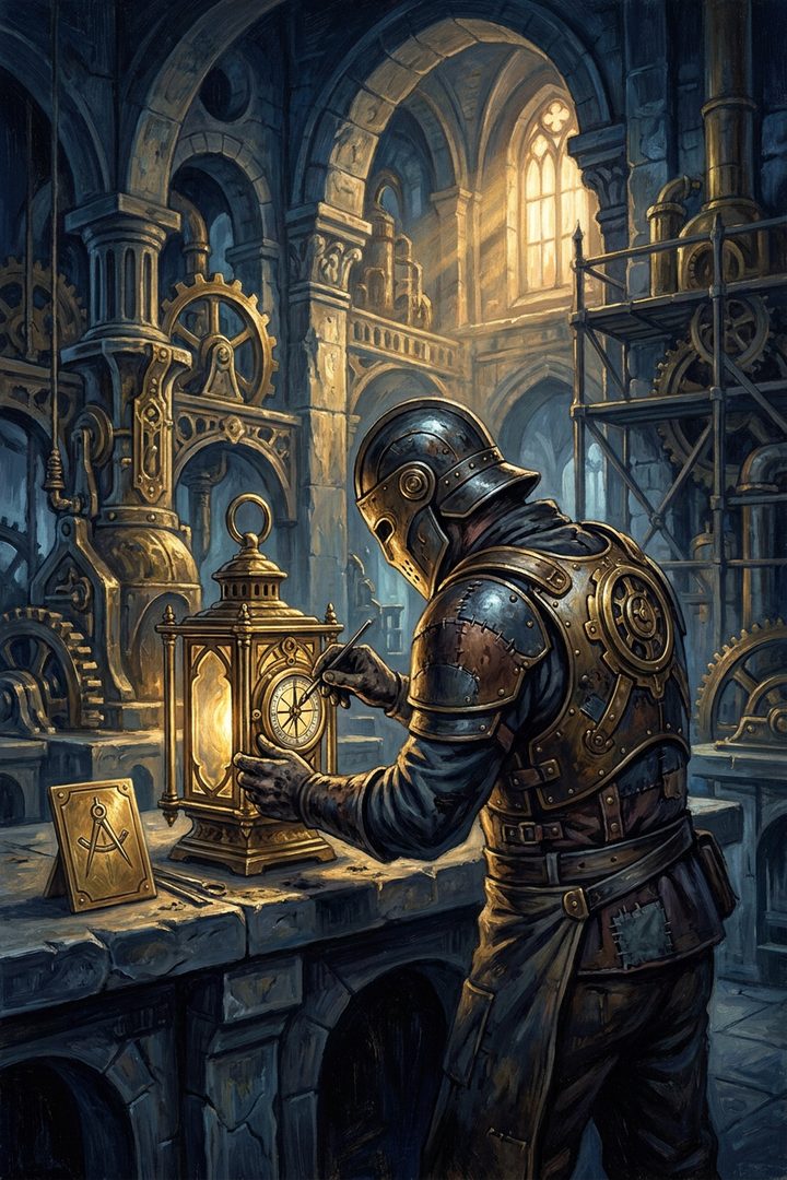The Quiet Standard: an original painted scene, an illustrated scene