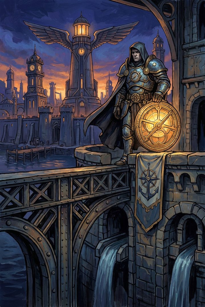 The Steady Name: an original painted scene, an illustrated scene