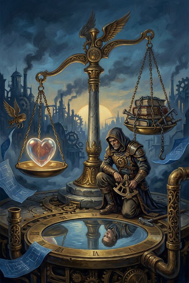 The Honest Account: an original painted scene, an illustrated scene