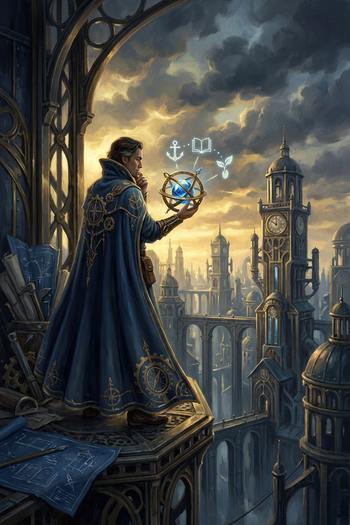 The Last Project: an original painted scene, an illustrated scene