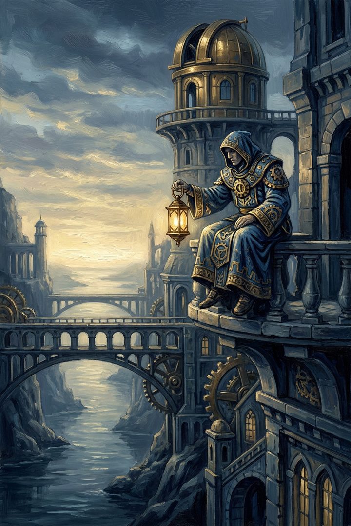 Quiet Retreat: an original painted scene, an illustrated scene