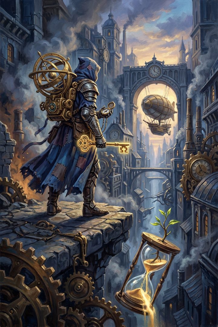 The Second Career: an original painted scene, an illustrated scene