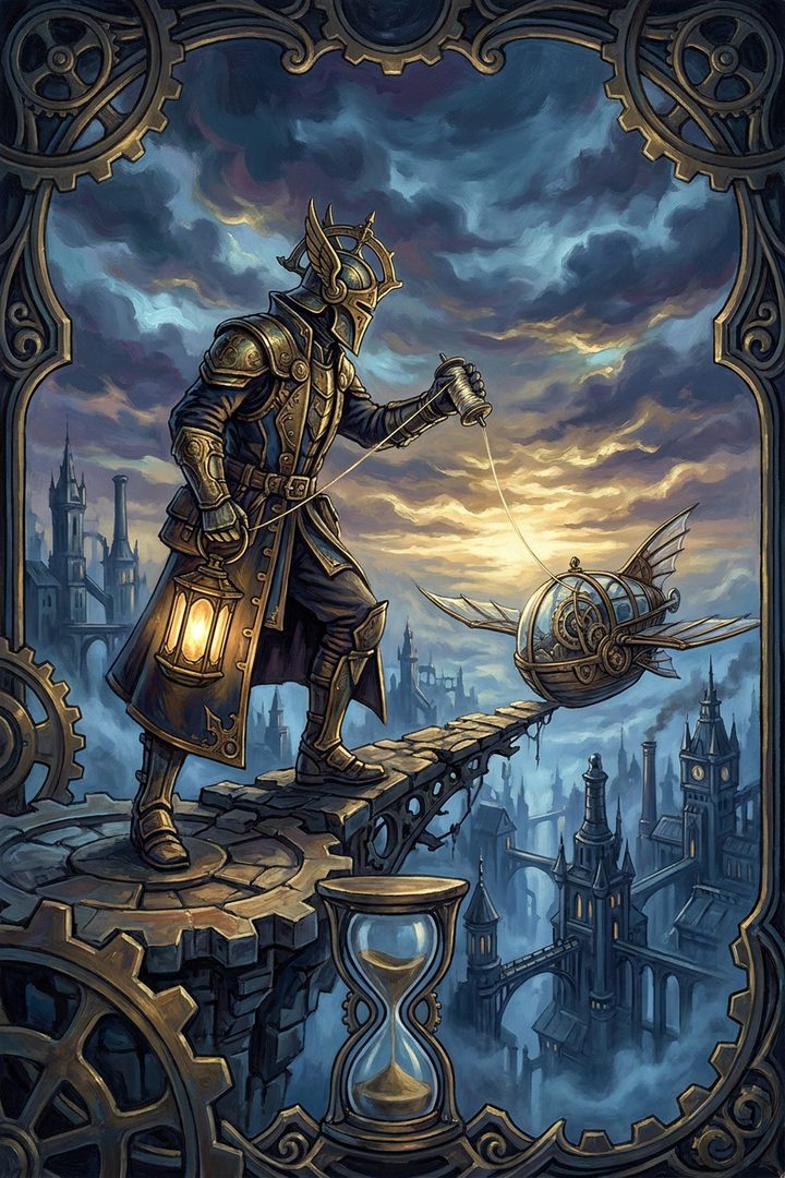 The Long Notice: an original painted scene, an illustrated scene