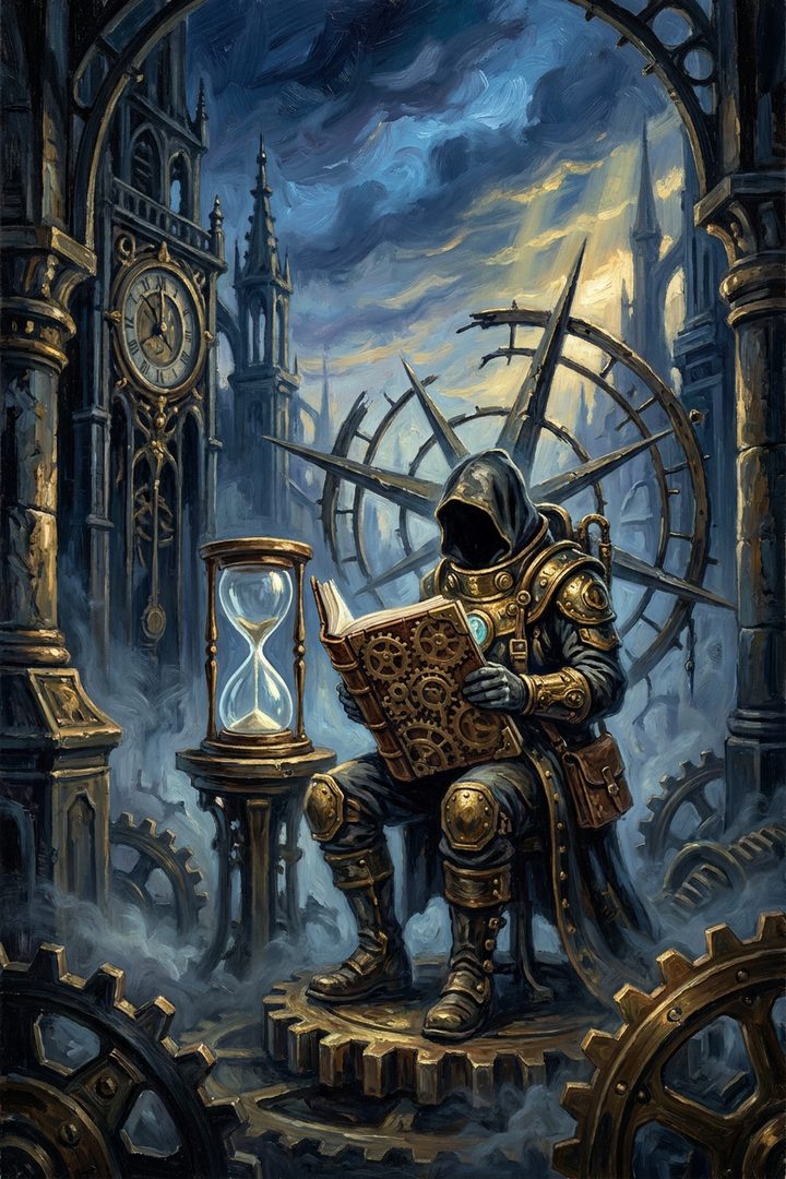 The Empty Diary: an original painted scene, an illustrated scene