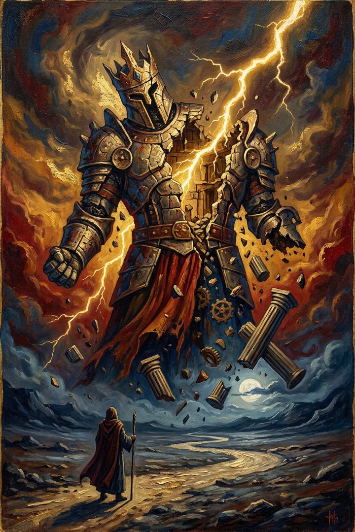 The Tower: an original painted scene, an illustrated scene