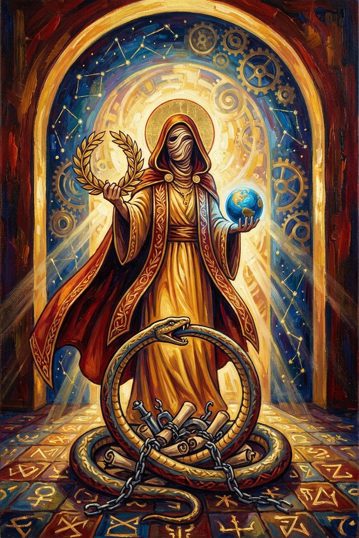 The World: an original painted scene, an illustrated scene