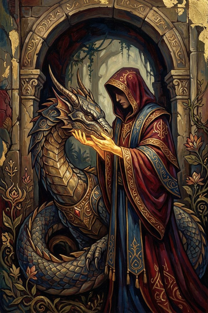 Strength: an original painted scene, an illustrated scene