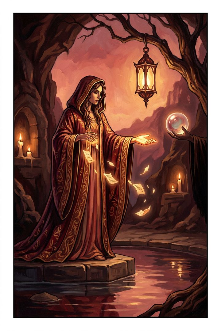 The Open Palm: an original painted scene, an illustrated scene
