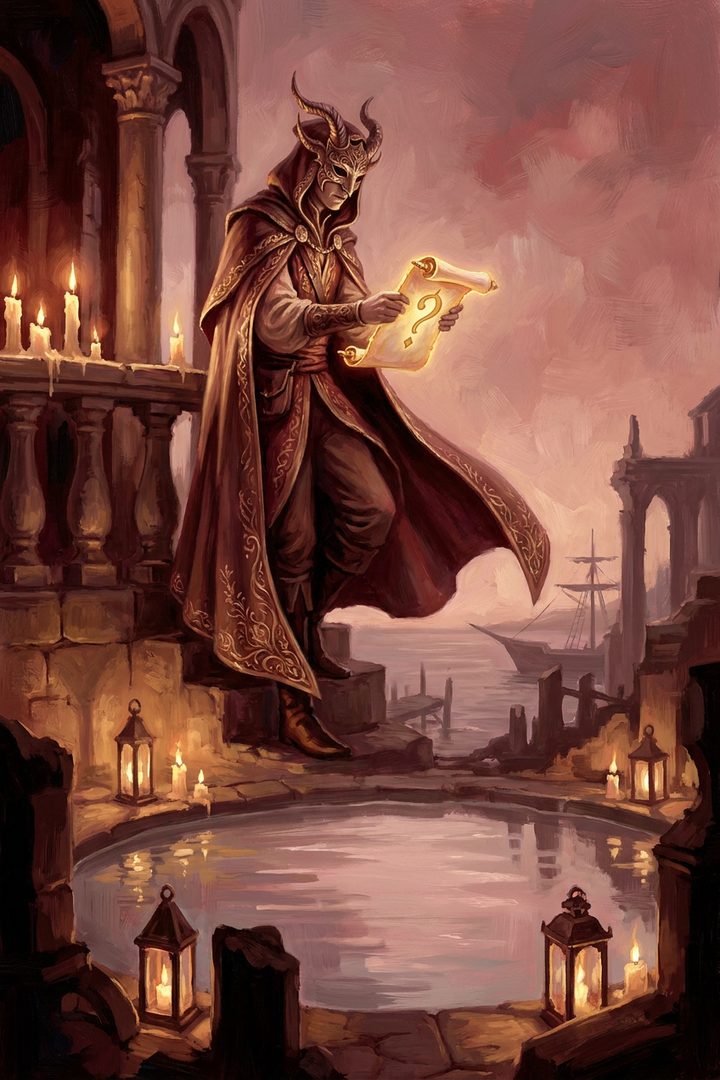 The Held Breath: an original painted scene, an illustrated scene