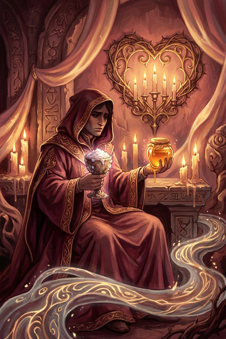 Salt and Honey: an original painted scene, an illustrated scene