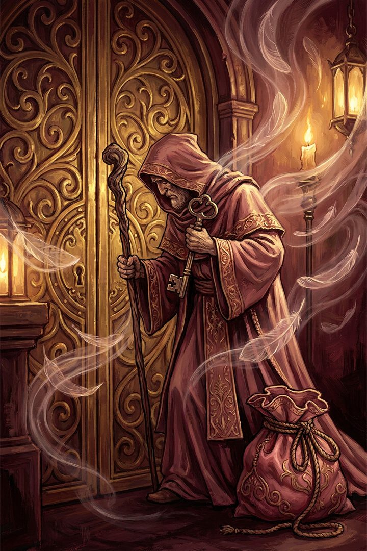 Old Key: an original painted scene, an illustrated scene