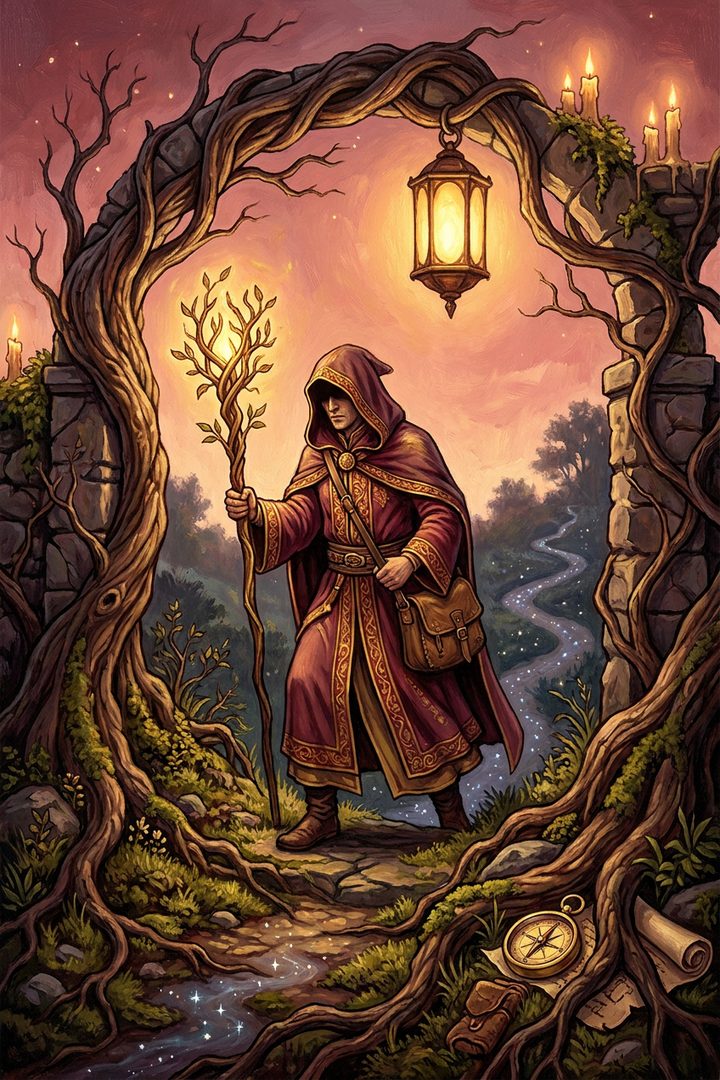 Green Wood: an original painted scene, an illustrated scene