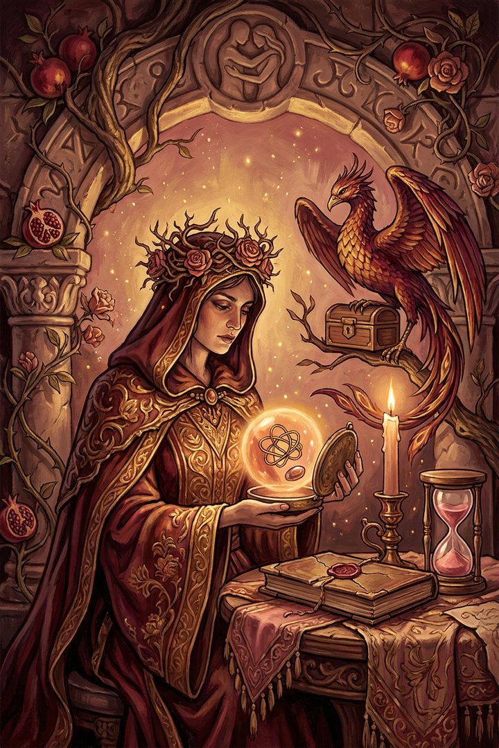 The Kept Secret: an original painted scene, an illustrated scene