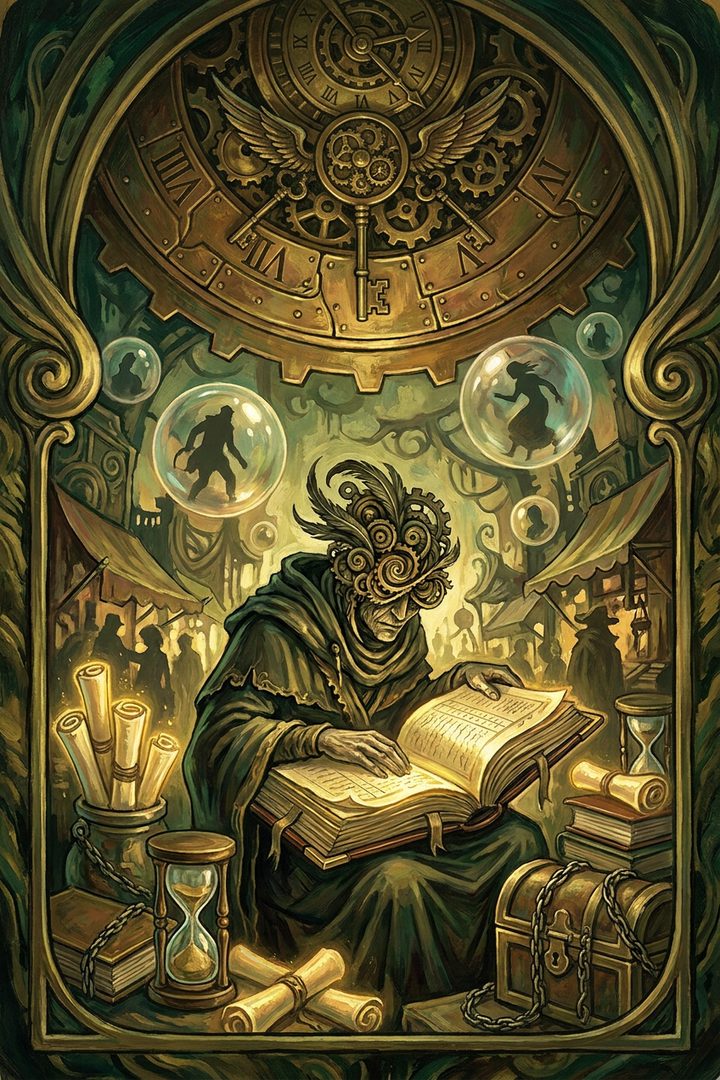 The Full Diary: an original painted scene, an illustrated scene