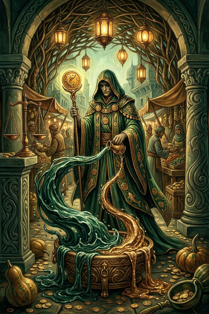 Two Streams: an original painted scene, an illustrated scene
