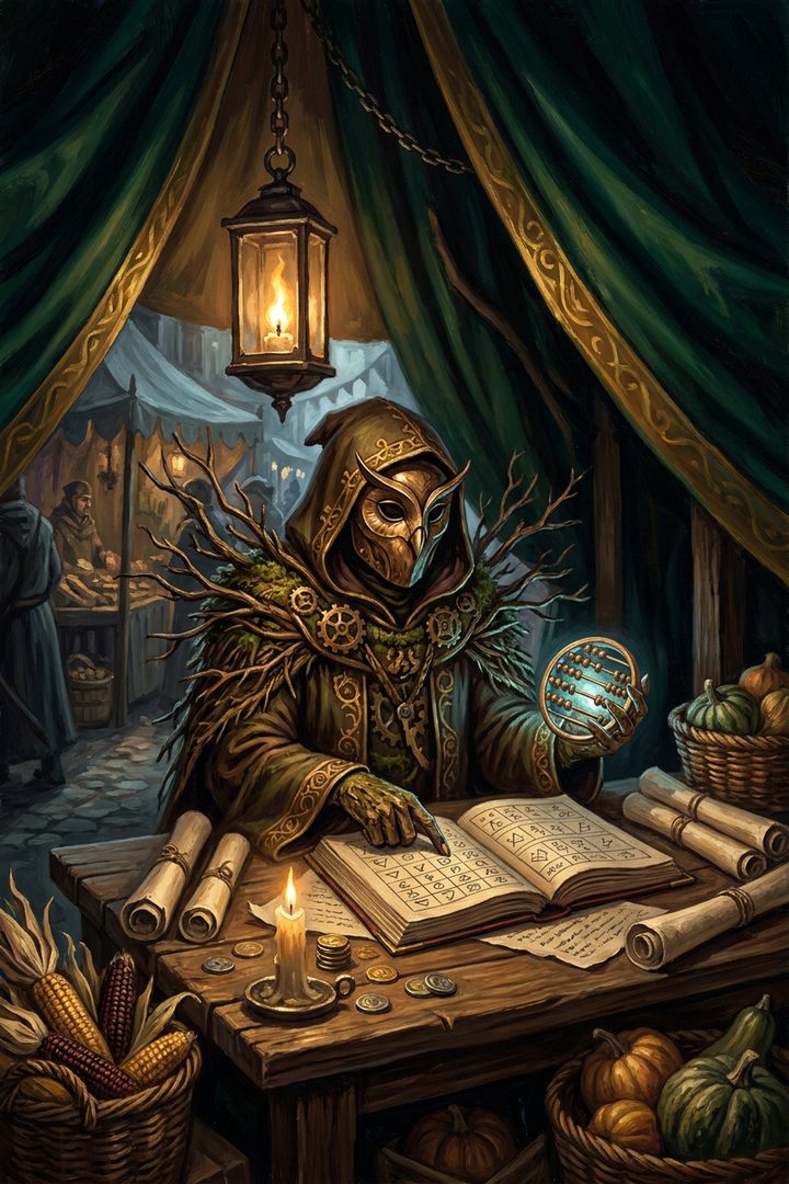 Borrowed Light: an original painted scene, an illustrated scene