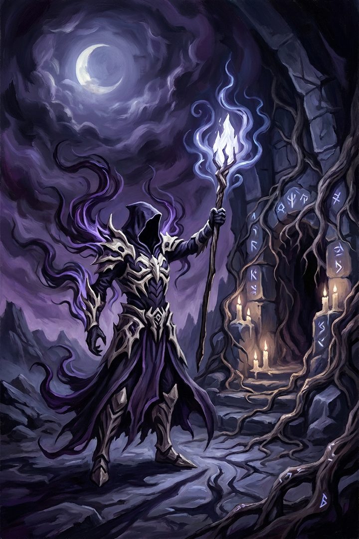 Cold Fire: an original painted scene, an illustrated scene
