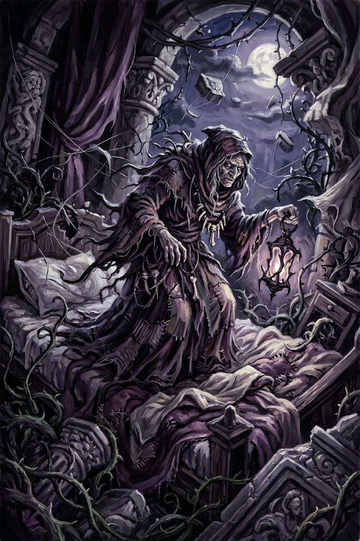 The Unmade Bed: an original painted scene, an illustrated scene