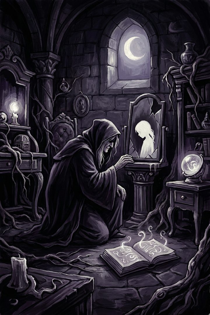 The Old Room: an original painted scene, an illustrated scene