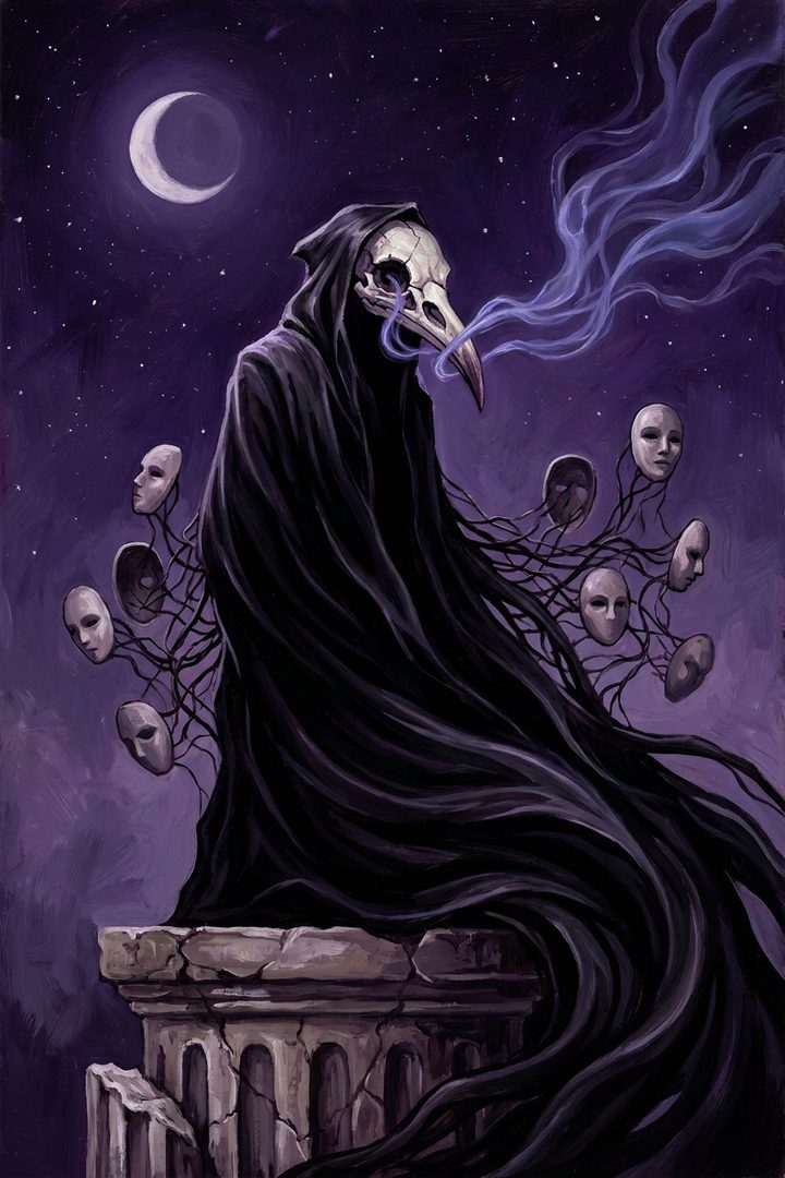 Borrowed Voice: an original painted scene, an illustrated scene