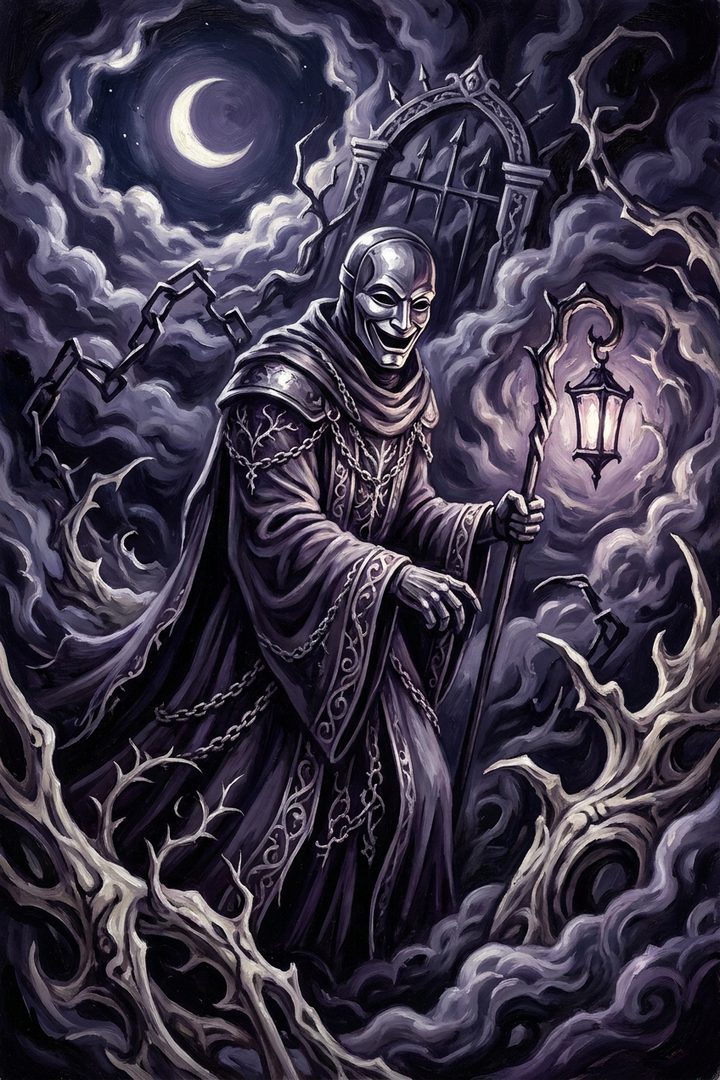 Iron Smile: an original painted scene, an illustrated scene