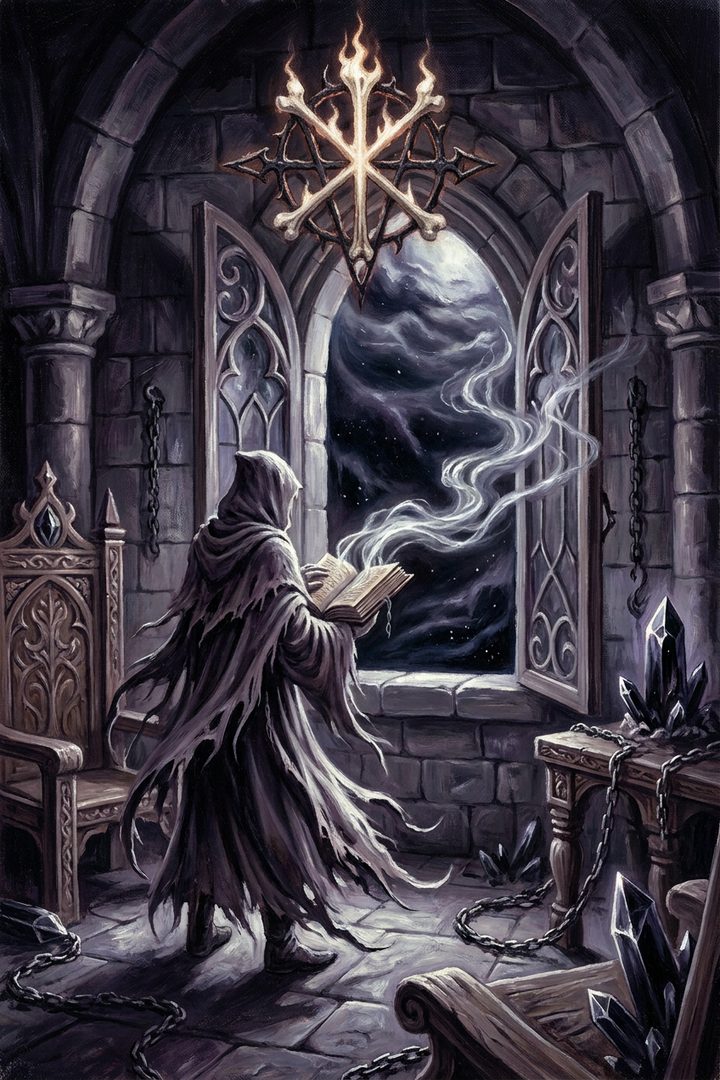 Open Window: an original painted scene, an illustrated scene