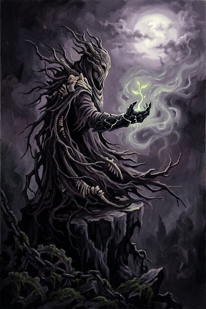 Green Shoot: an original painted scene, an illustrated scene