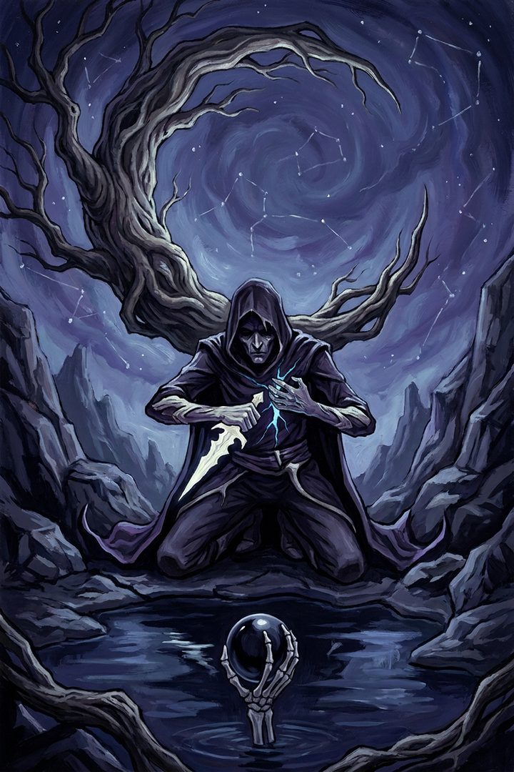 First Cut: an original painted scene, an illustrated scene