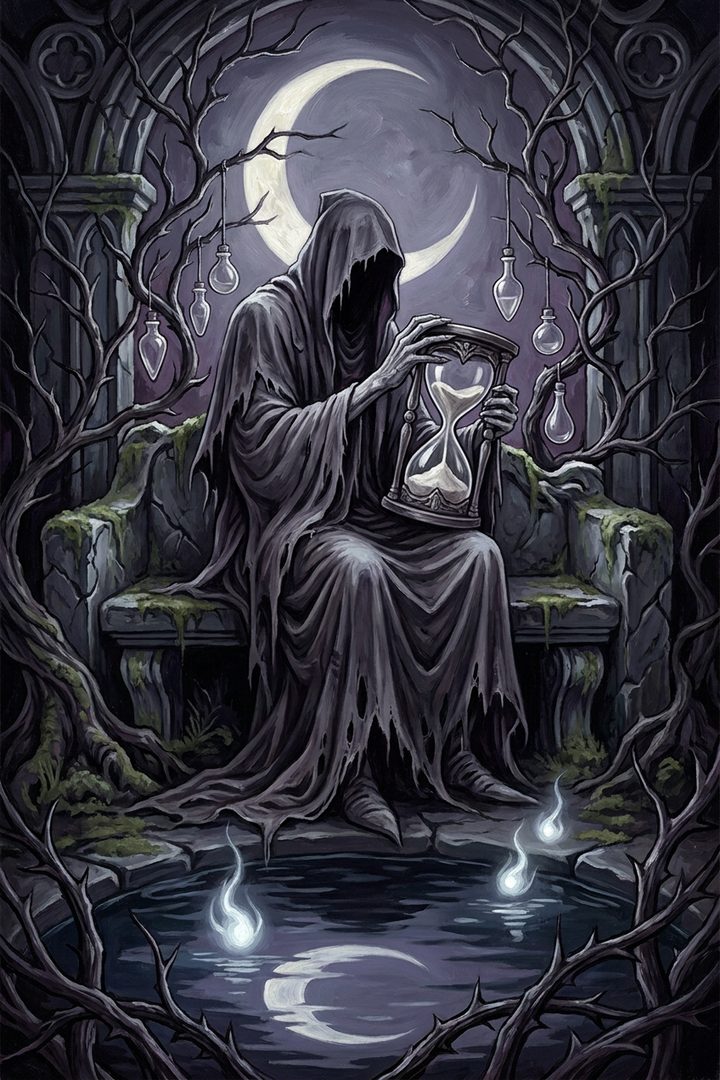 The Unwept: an original painted scene, an illustrated scene
