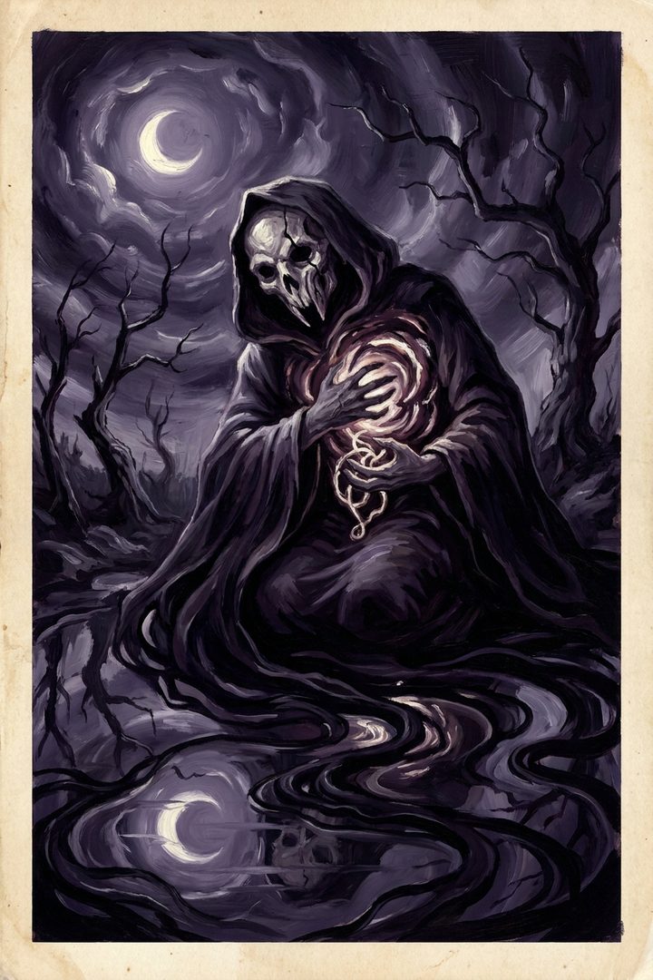 The Kept Wound: an original painted scene, an illustrated scene