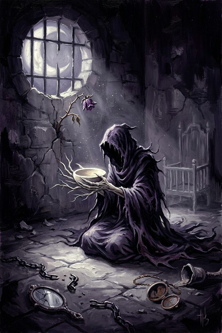 The Empty Room: an original painted scene, an illustrated scene