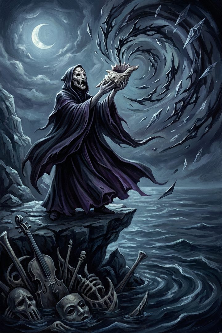 Sharp Words: an original painted scene, an illustrated scene